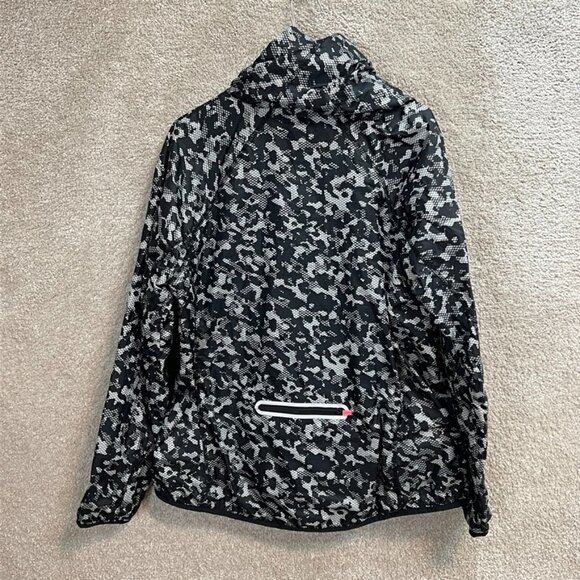 Tommy Hilfiger Sport women's windbreaker Large black /grey digital camo‎ jacket - Picture 3 of 13